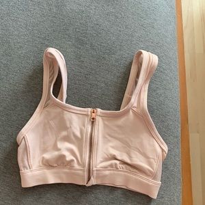 Aerie blush pink zipper up bralette
